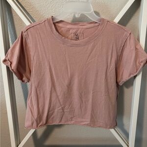 Free People Blush Cropped Tee